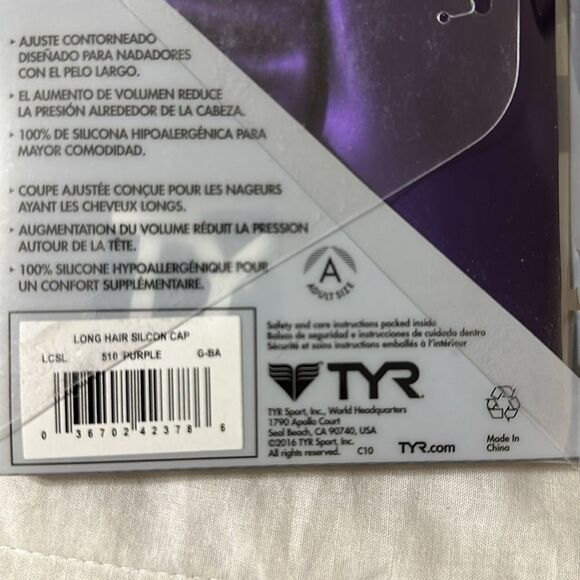 TYR Long Hair Silicone Cap 510 Purple - Picture 5 of 5